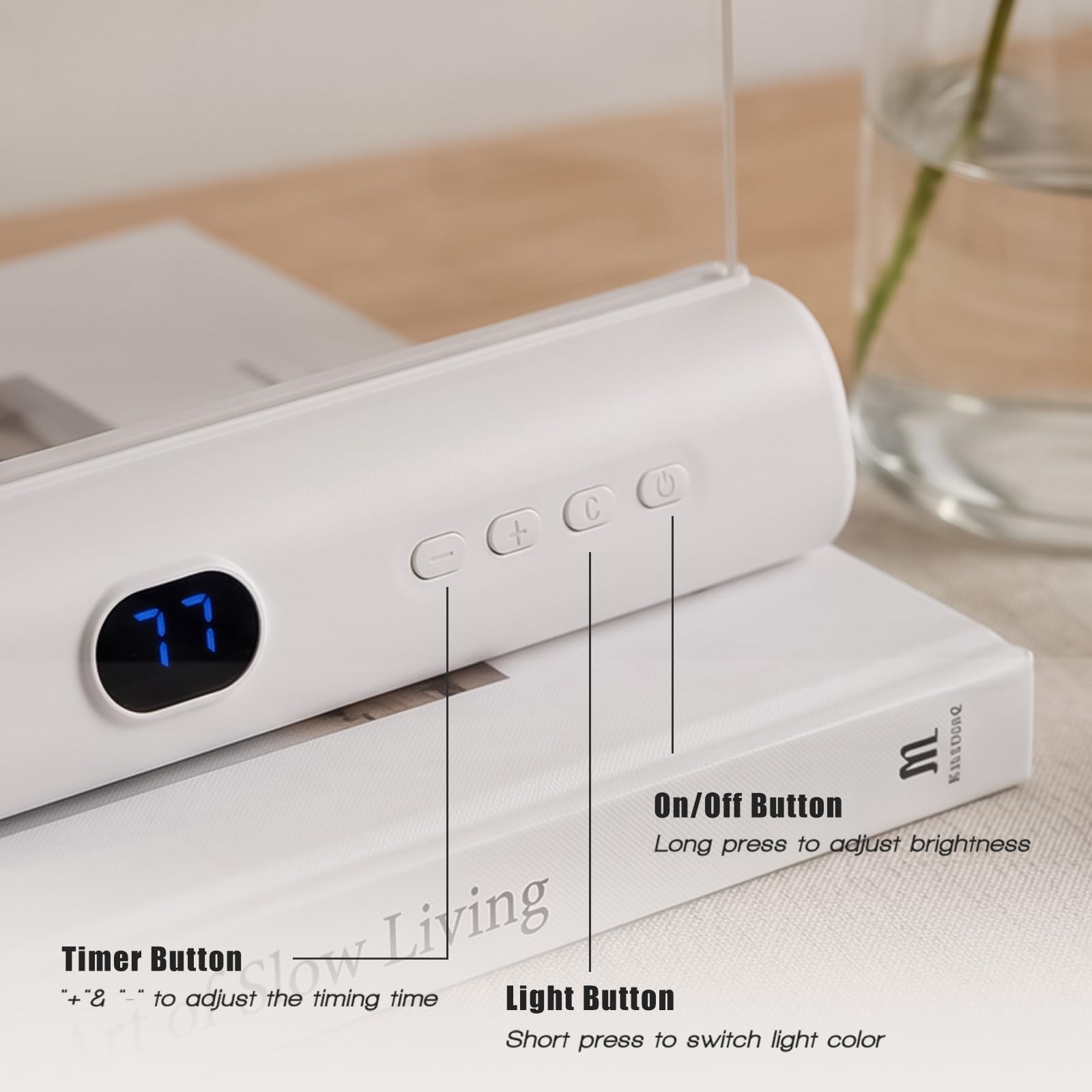 Luce LED per libri e luce notturna 2 in 1, ricaricabile tramite USB, per libri a letto, 3 modalità di colore, oscuramento continuo della luminosità, timer di spegnimento automatico, lettura