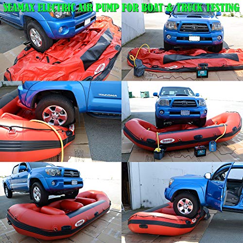 Seamax Blue Portable 12V Two Stage, 1 to 12 PSI Electric Air Pump with 7AH Battery - Thumbnail 3