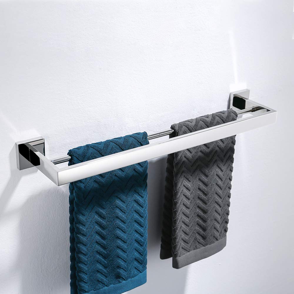 Turs SUS 304 Edelstahl-Handtuch-Rail-Bad-Regal mit Doppel-Stange-Handtuch-Rack Wandhalterung, polierte Oberfläche