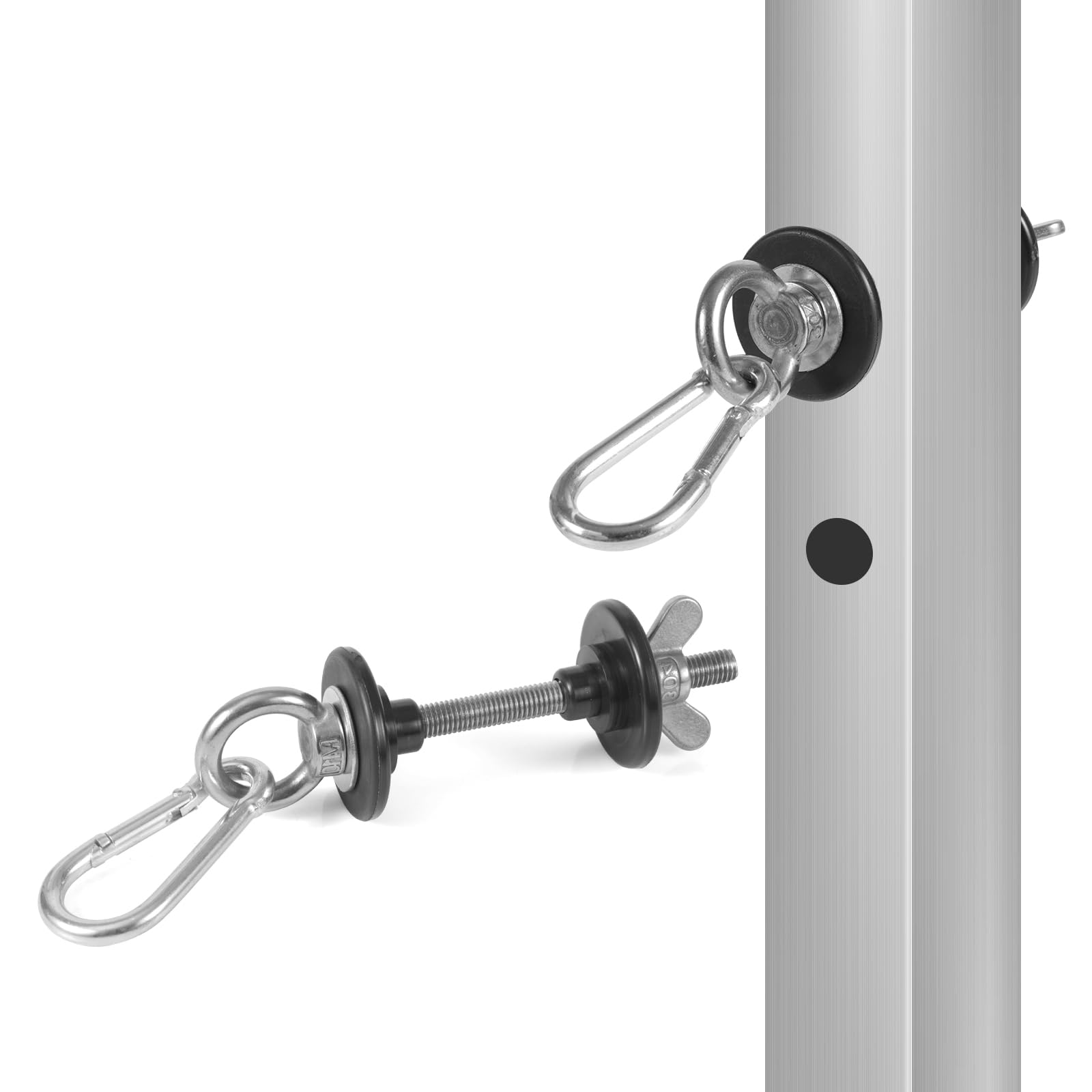 Fukaisu 2 Set Power Rack Attachments, with Fast Connect Buckle Steel Squat Rack Accessories for 2x2 & 3x3 Racks with 1/2 or 1 Holes