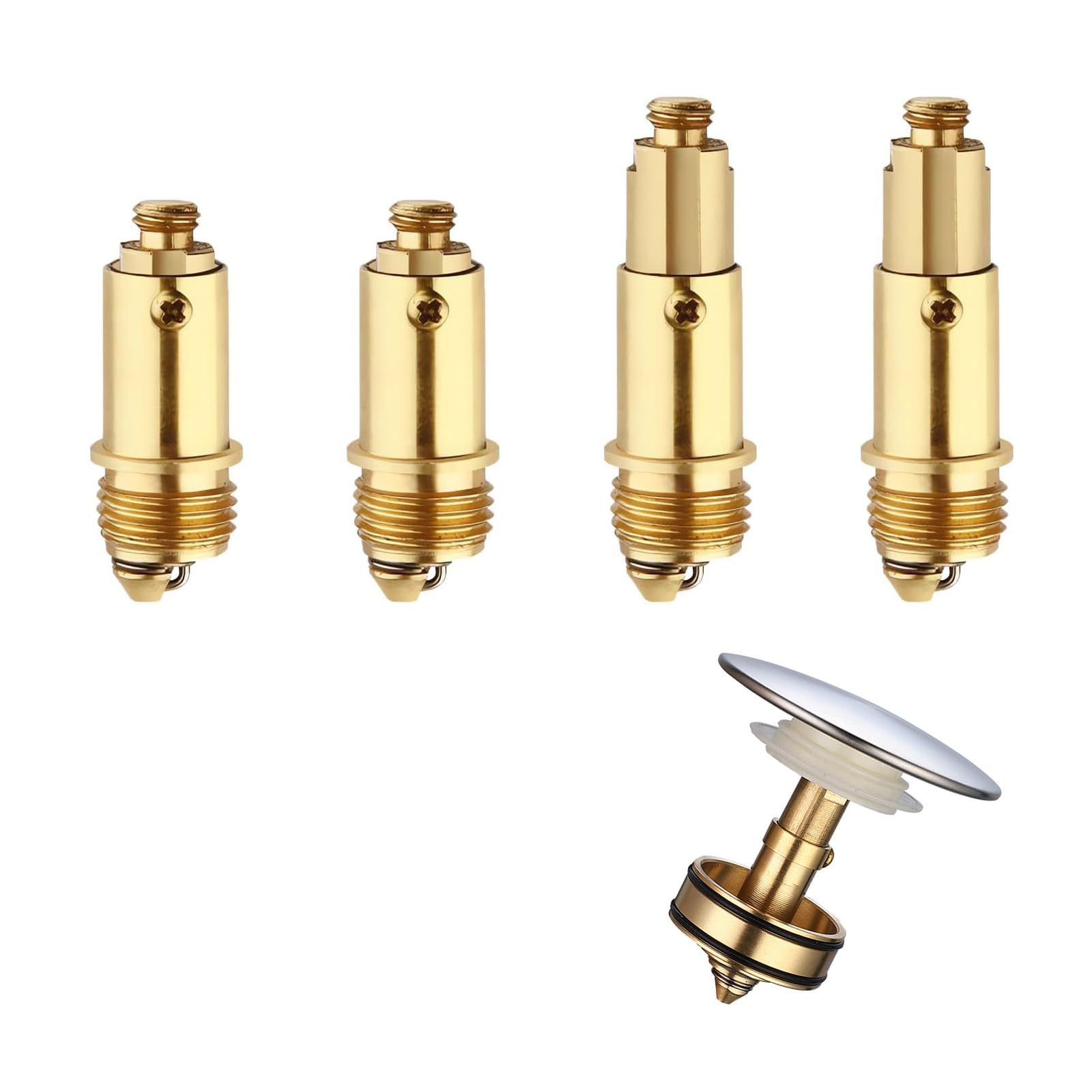 4 Stück Pop Up Ablaufventil Schrauben, Pop Up klick Klack Badablauf, Waschbecken Stecker Bad Clack Clicker, Clack Plug, Popup Ablaufventil Waschbecken Stecker Ersatz M8 für meisten Abflussstopfen Küche, Haushalt &