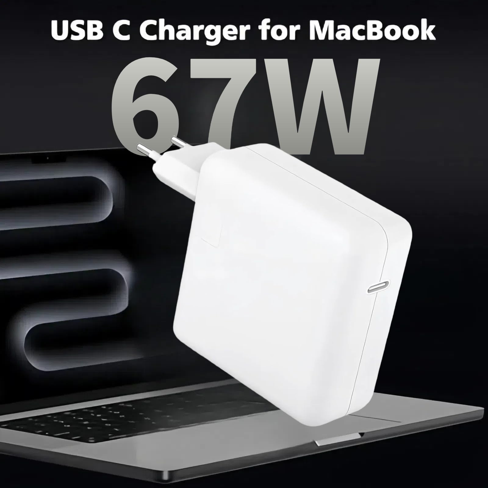 AILKIN Caricatore USB C 67W, caricatore per MacBook Air MacBook Pro 13 14 15 16 pollici 2024 2023 2022 2021 2020, M1 M2 M3 Laptop Type C Power Adapter, iPad, Type C Fast Charger, MacBook USB-C Charger