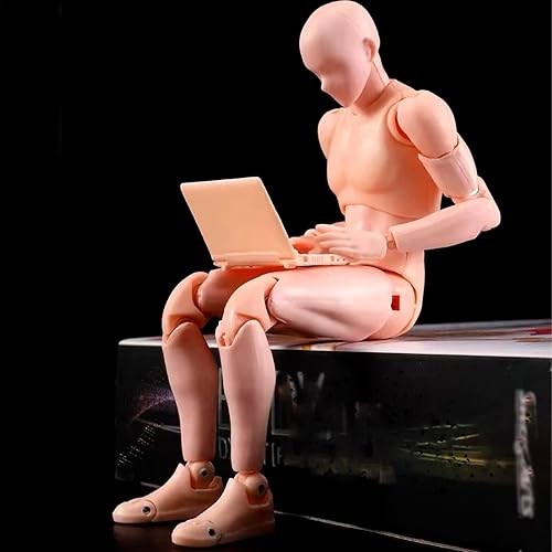 Miniatura 4 de Figuras de acción modelo de PVC (color amarillo) con figuras de dibujo de caja para artistas (hombre)