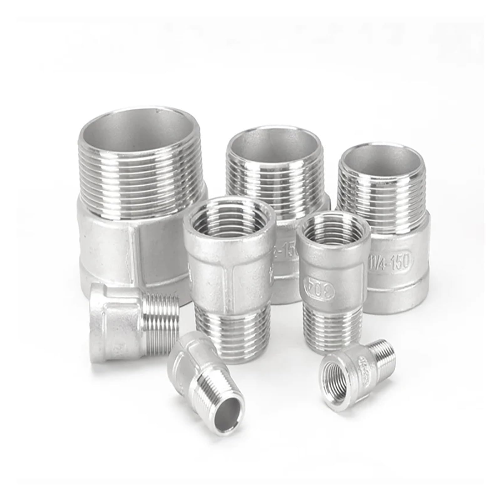 ICXLPMC 3/8" 1/2" 3/4" 1" BSPT Female to Male Bushing 304 Stainless Plumbing Pipe Fitting Water Gas Oil(1/2") ICXLPMC