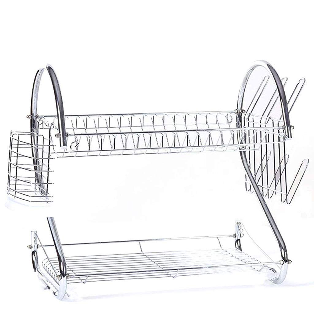 Dish Drainer-Plate Clothesline with Cutlery Basket-Anti-Rust Bathroom Shower Caddy Organizer Kitchen Store Basket for Shampoo Color A C
