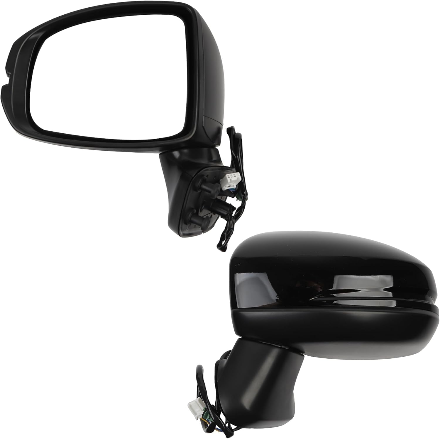 Dasbecan Driver Side Mirror Compatible with 2015-2020 Honda Fit Jazz Non-heated Manual Fold Power Glass Left Mirror White Replaces HO1320332(3PINS)