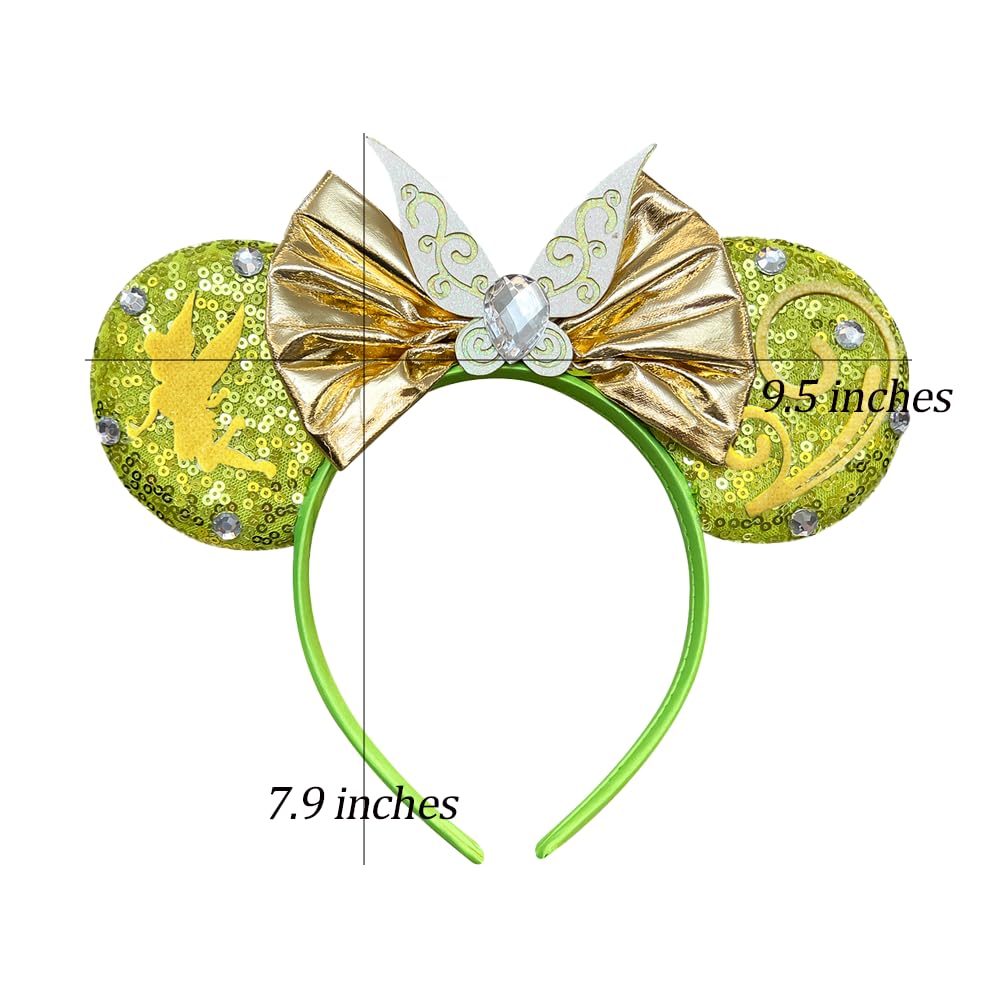 Bolonar  Sequin Bow Fairy Mouse Ears Headband for Women