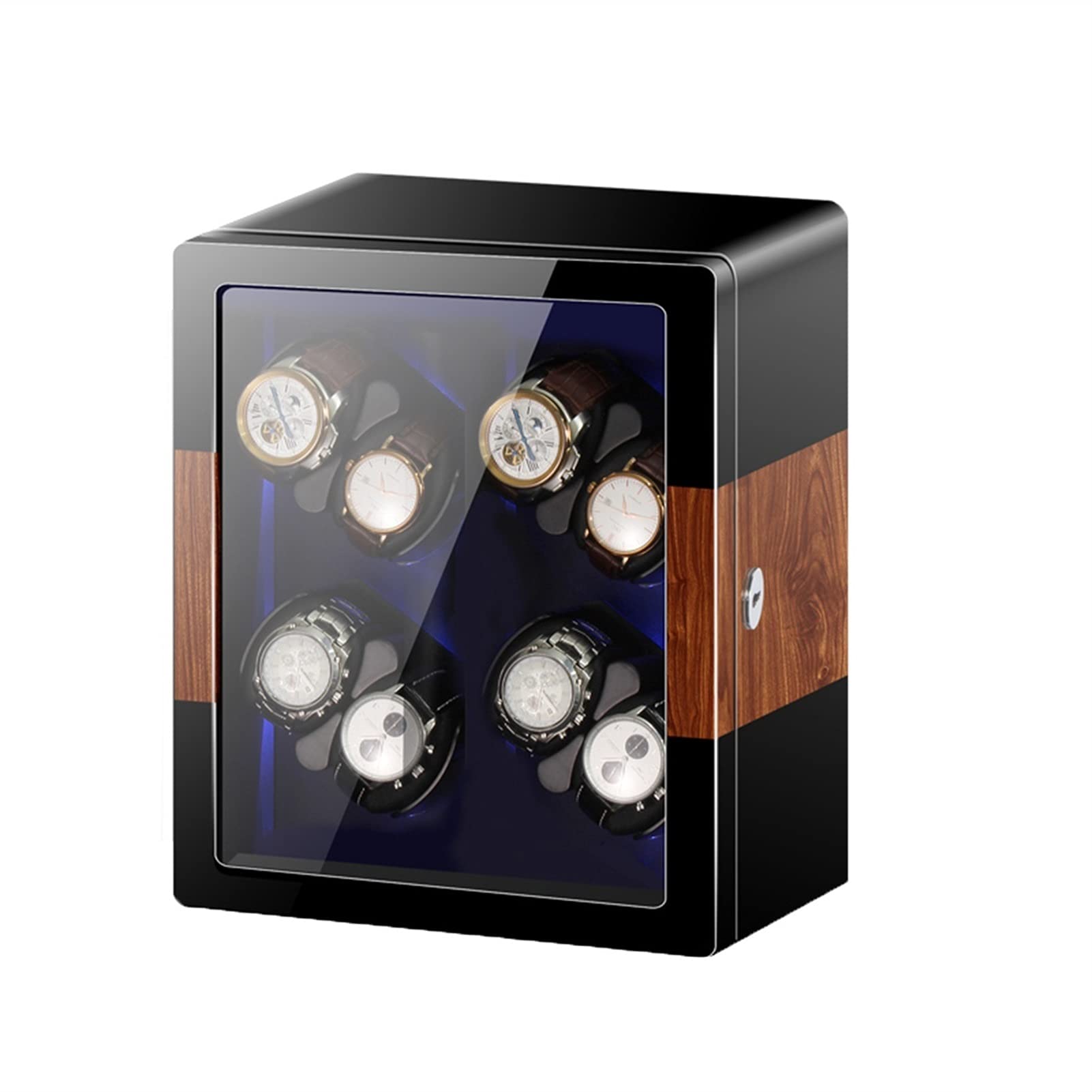 LXMQEF Avvolgitore per Orologi di Fascia Alta per Orologi Automatici 2/4/6/8/12 con Morbidi Cuscini Flessibili per Orologi Luci a LED Motore Giapponese Mabuchi 4 modalità di Rotazione Adatto per