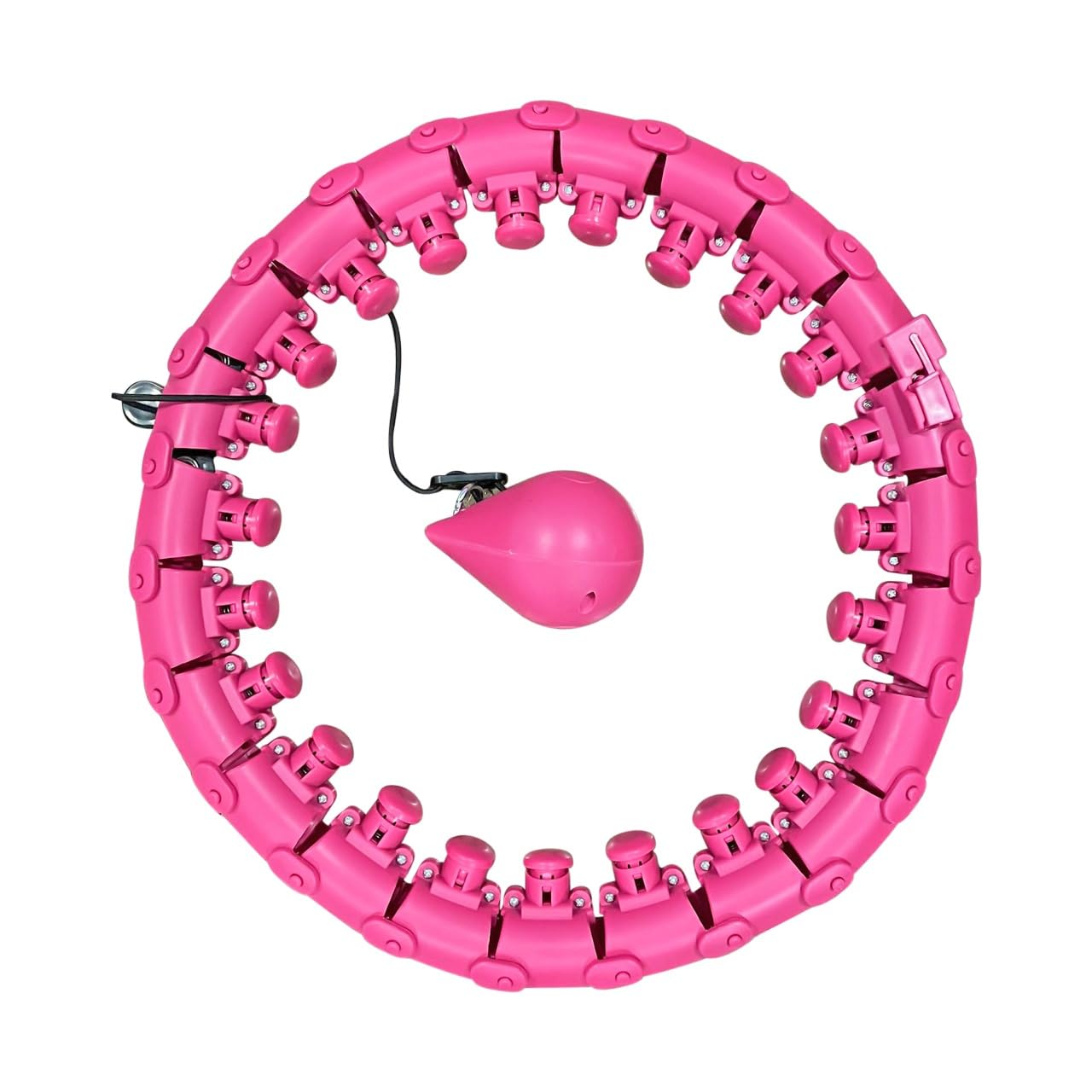 Hula Hoop for Adults Weight Loss – 24 Detachable Links, Smart Fitness Hoop Plus Size with Massage Spring Links, Adjustable Exercise Hoop with Waist Trimmer for Women & Beginners Fitness Hoops