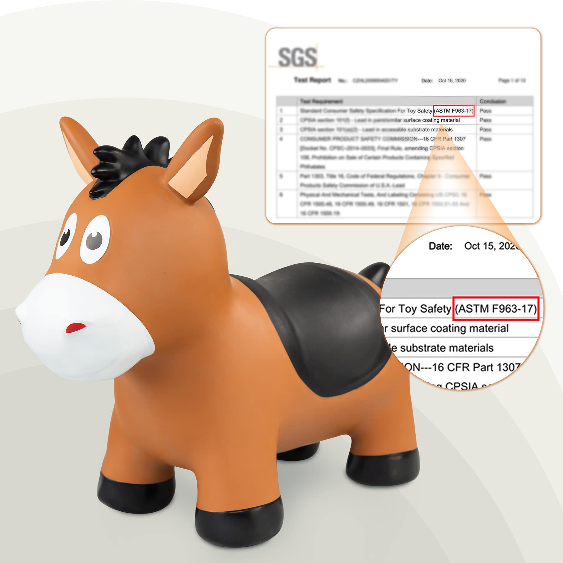 ZOOJOY Bouncy Horse Hopper - Toddler Inflatable Toy -7