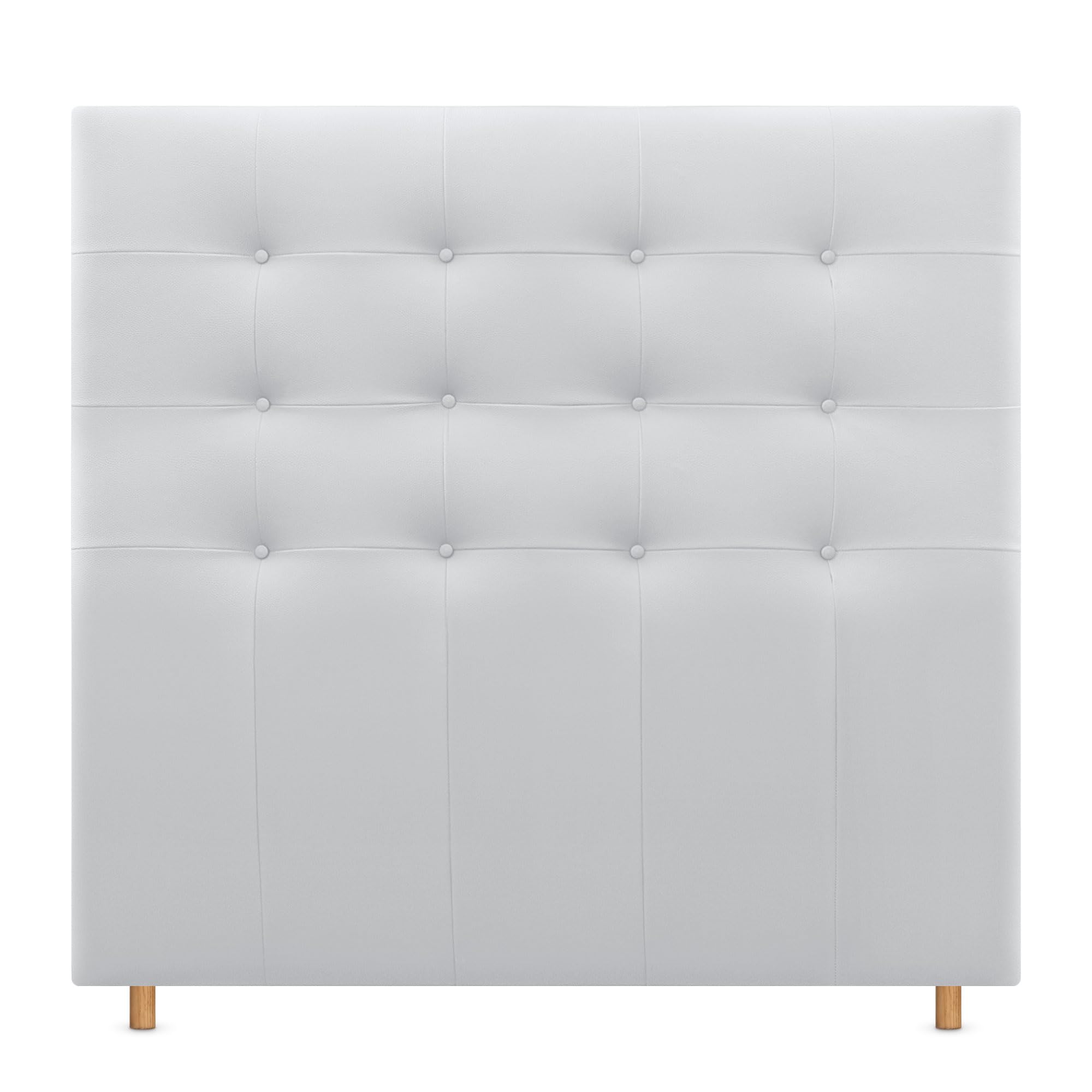 DHOME Cabecero, Cabezales de Cama Capitoné hasta el Suelo. Cabezal tapizado ACUALINE Tela y Polipiel. Cabeceros de Cama Matrimonio e Individual (Polipiel Blanco, 145cm (Camas 120/135/140))