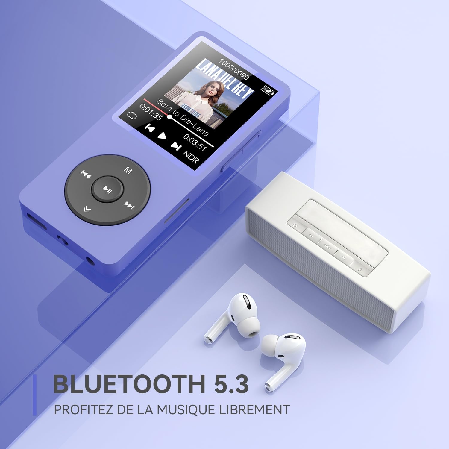 AGPTEK Lecteur MP3 Bluetooth 5.3 32Go, Baladeur MP3 Numérique pour Enfants