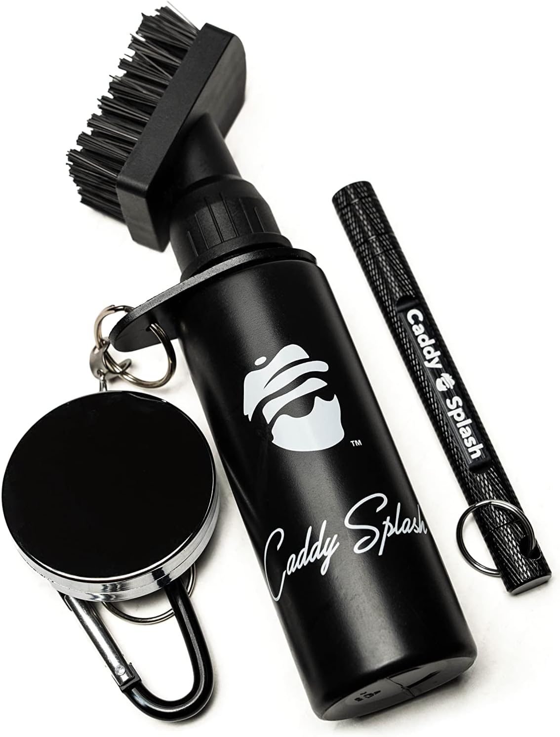 Caddy Splash Golf Water Brush with Groove Sharpener Tool - Maximize Cleaning Your Golf Clubs- Sharpen Your Grooves - Clean Your Grooves - Golf Bag Bundle