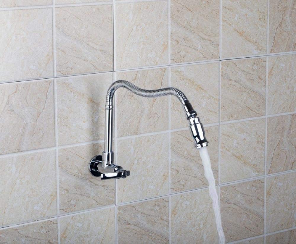 Huin Rubinetto da cucina in ottone a parete Espansione pieghevole Rubinetto per lavello da cucina fai-da-te Rubinetto per lavatrice Rubinetto per acqua fredda