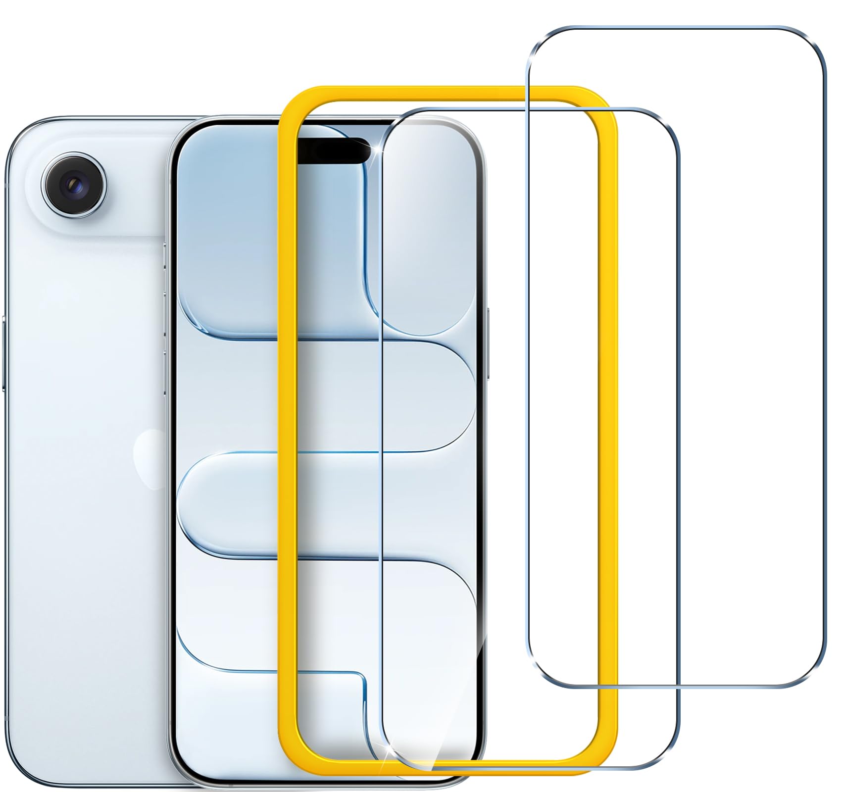 iVoler 2 Pezzi Pellicola Vetro Temperato per iPhone Air/iPhone 17 Air 6.5 Pollici, con Strumenti di Installazione, Pellicola Prottetiva Anti Graffio, Durezza 9H, HD Trasparente, Senza Bolle