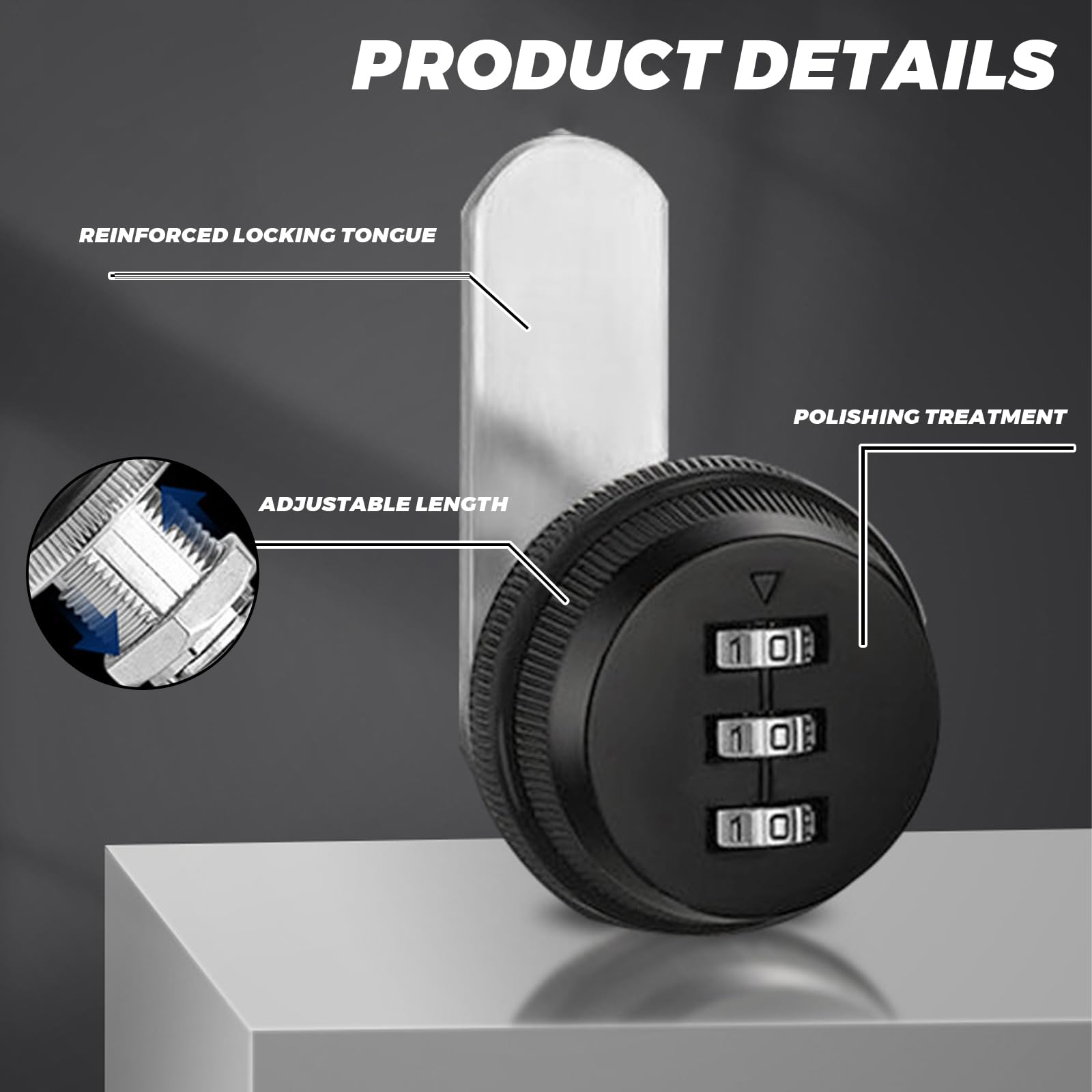 Serratura Con Combinazione A 3 Cifre Per Cassetti, Armadietti, Cassette - Foto 5