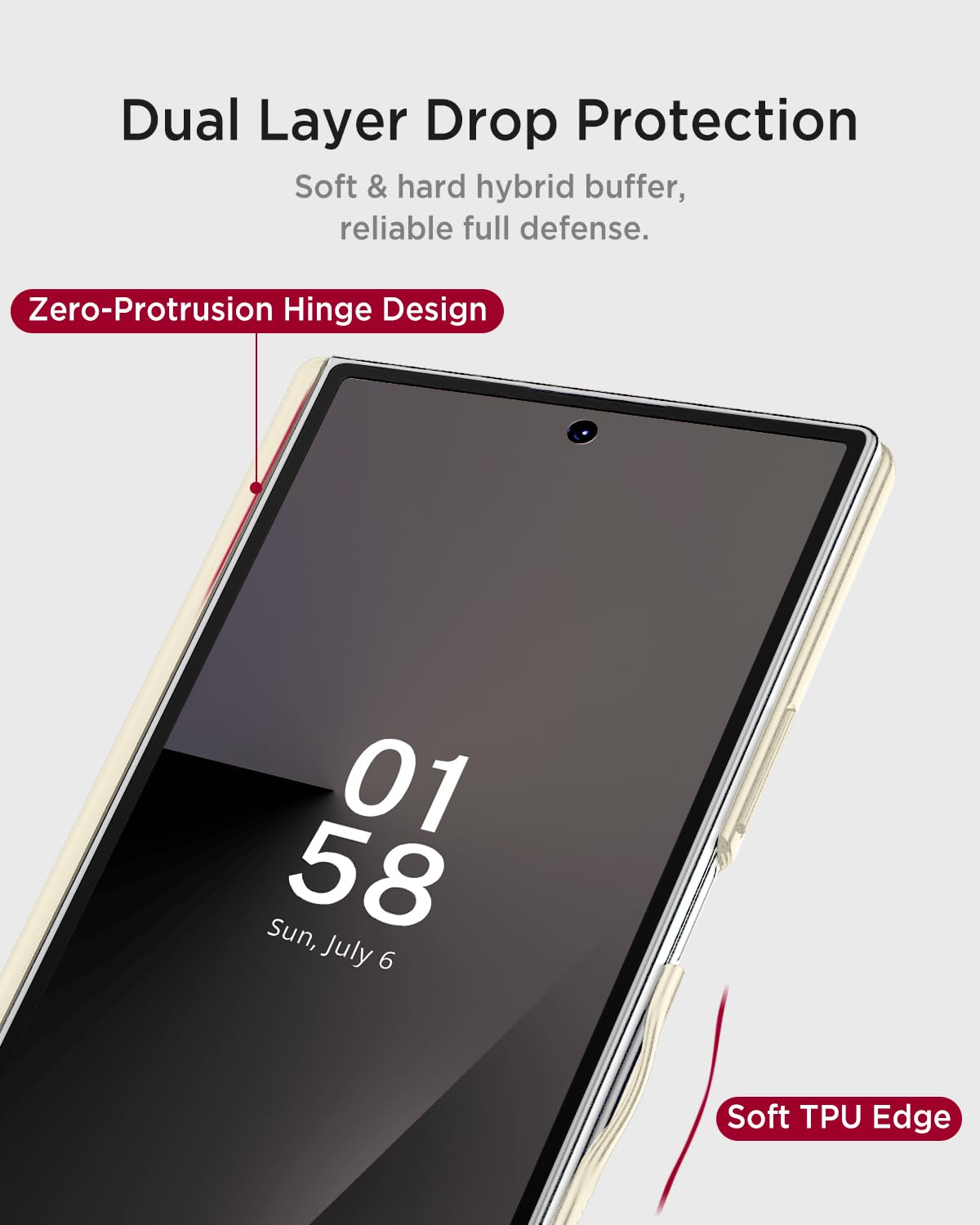 Miimall Custodia per Samsung Galaxy Fold 8Ultra per Mag Safe, [protezione cerniera] a prova di caduta, resistente, antigraffio, robusta, morbida e leggera, custodia protettiva per Fold Z8 Ultra 2026