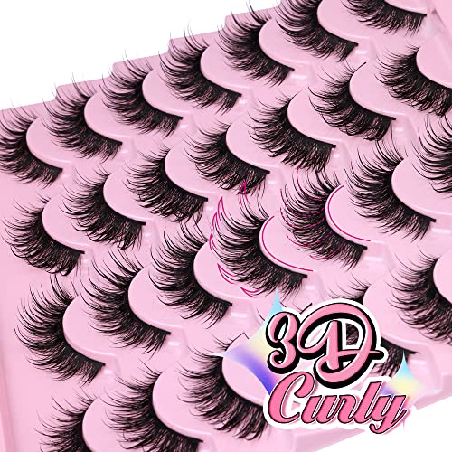 Natural False Lashes Wet Look Cat Eye Lashes Wispy Asian False Eyelashes 3D Mink Lashes 16Mm Thai Fairy Lashes 14 Pairs Fake Eyelashes Pack #TOP4