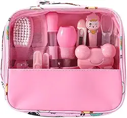 Kit Higiene Cuidados Saúde Bebê Recém Nascido 13 Em 1 (Rosa)