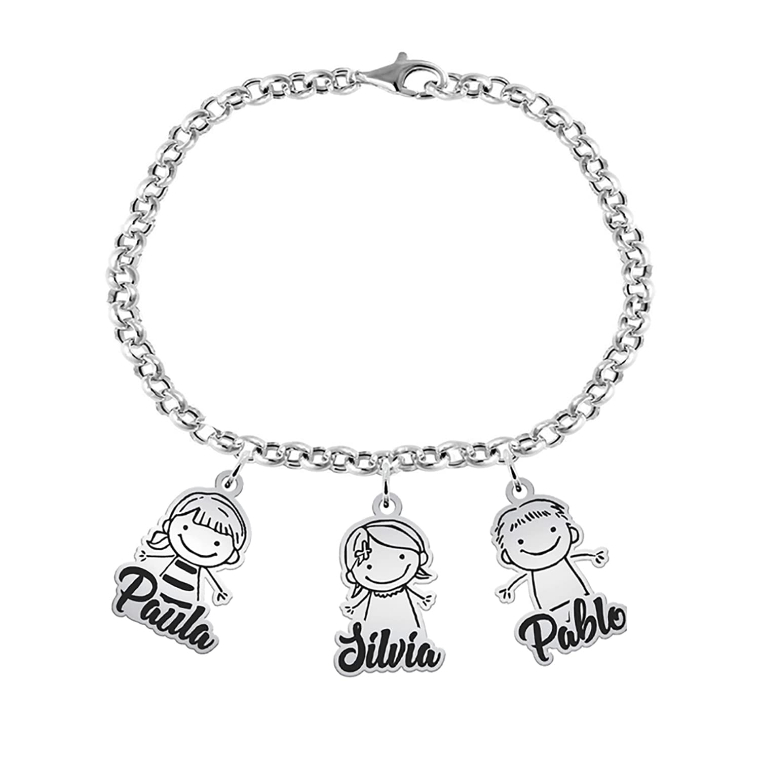 Mi Joya Personalizada Mi Joya Personalizada - Pulsera Niños Personalizada Mamá Abuela Tias - Regalo perfecto Dia de la Madre