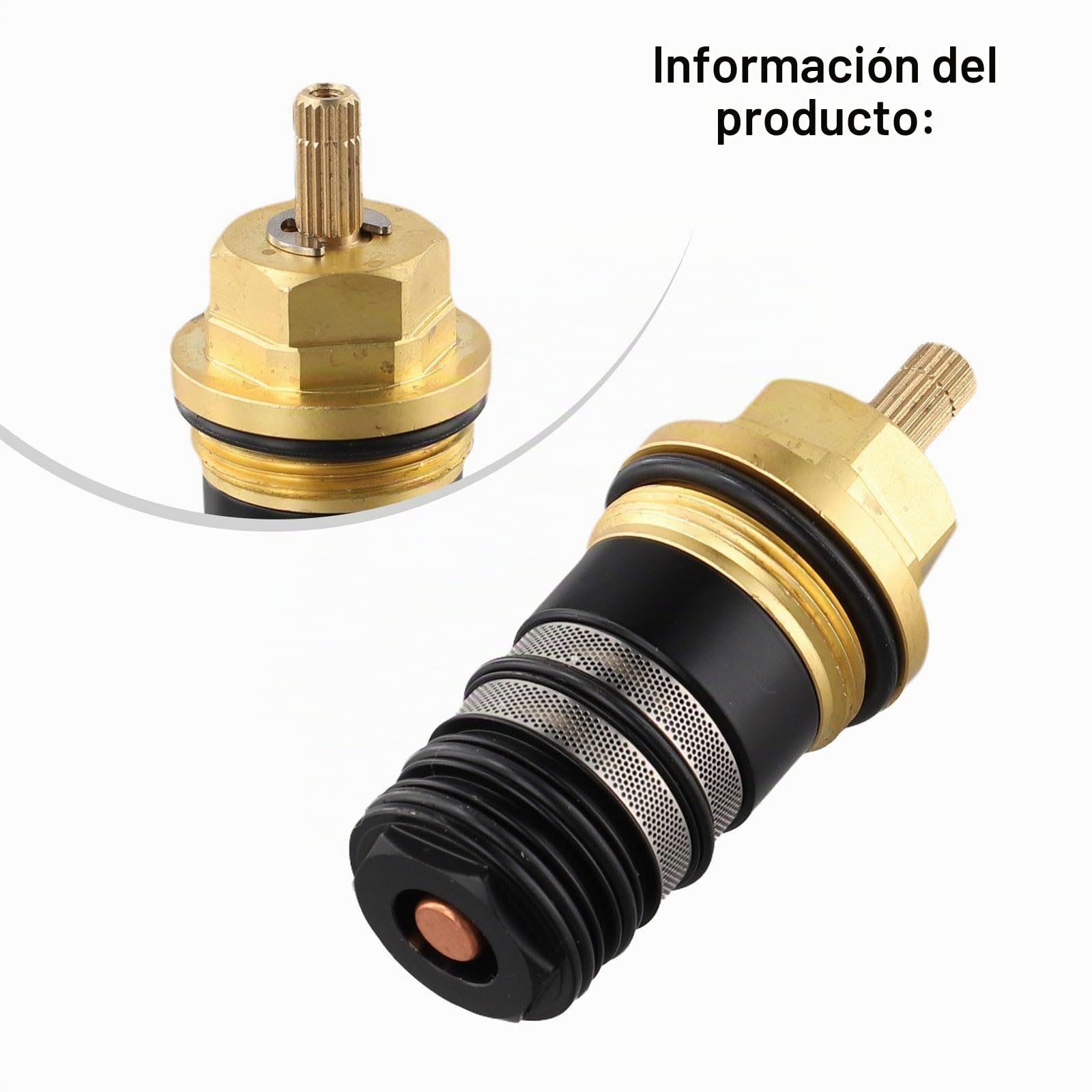 Hansgrohe 94282000 - Cartucho termostático para válvula de control de temperatura de latón de 3/4 pulgadas, color negro