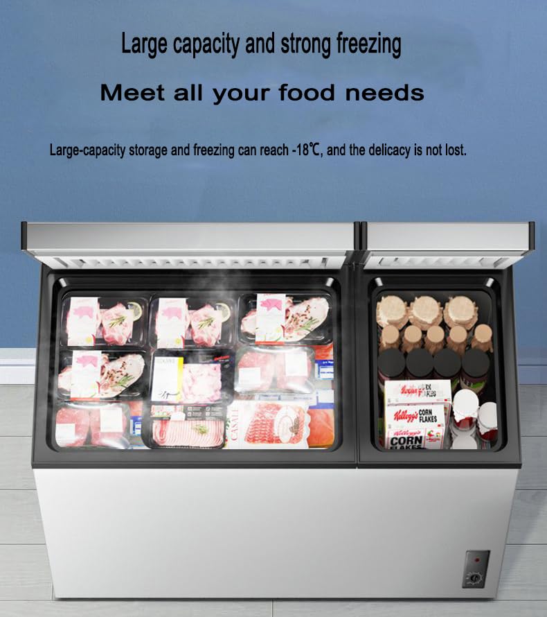 7.0 Cubic Feet Chest Freezer with Removable Basket Free Standing Top Open Door Quiet Deep Freeze with Adjustable Temperature for Home/Kitchen/Office/Bar, TEF854