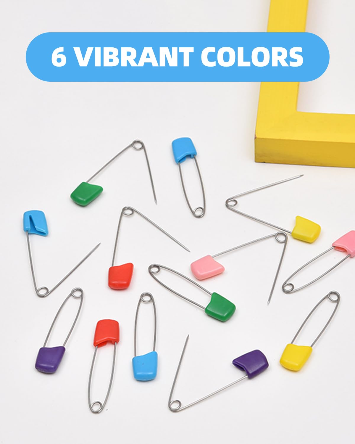 60 piezas de imperdibles grandes - imperdibles imperdibles de colores cierre de bloqueo de plástico, con cierre de seguridad de cabeza de plástico para bloquear pañales, ropa (multicolor)