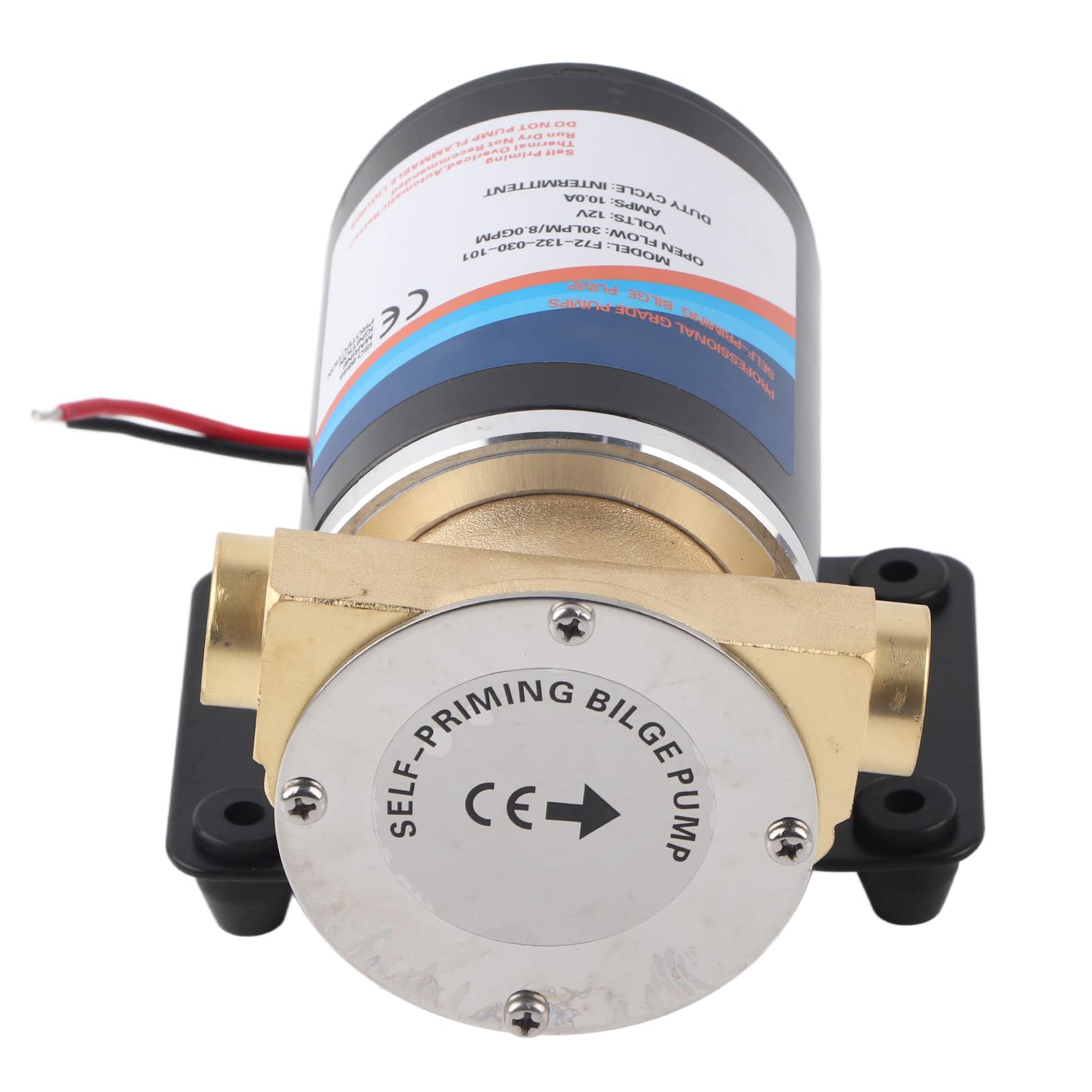 Hyuduo Bomba de Drenaje Bomba de Achique Centrífuga Autocebante de Plástico de Ingeniería 24V 8GPM 30L Min Elevación para Yate Lavado de Autos Jardín Pulverización Transferencia de Agua