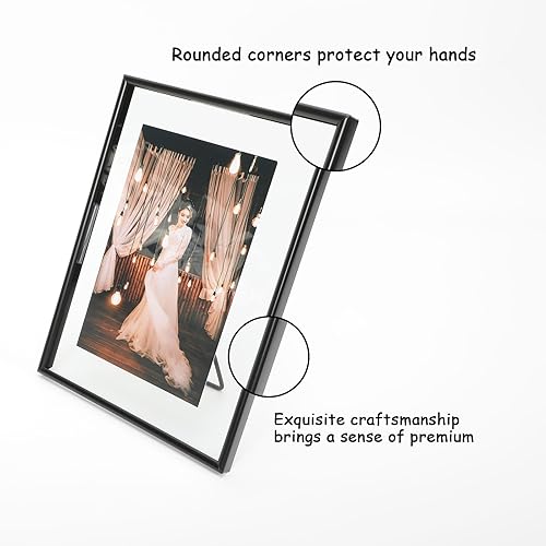 Miniatura 4 de Marco de fotos flotante negro (2 unidades, vertical, 6 x 8 pulgadas), para tamaños de fotos (5 x 7, 4 x 6, 3.5 x 5), marco de fotos ajustable para