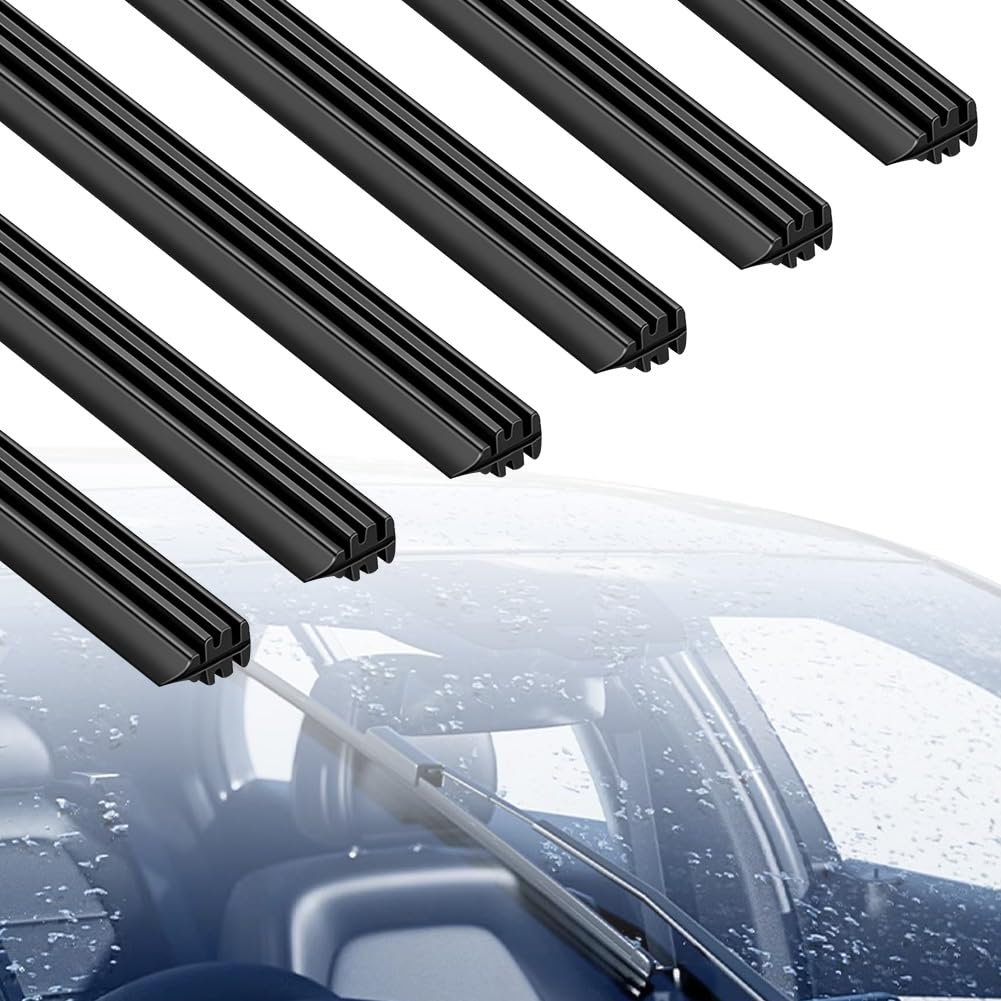 URAQT 6 Pezzi Gomma di Ricambio per Tergicristalli, 800mm Gomma universale per tergicristalli, Ricariche Per Spazzole Tergicristallo, Compatibile Con Tutti i Tergicristallis, Tagliabile
