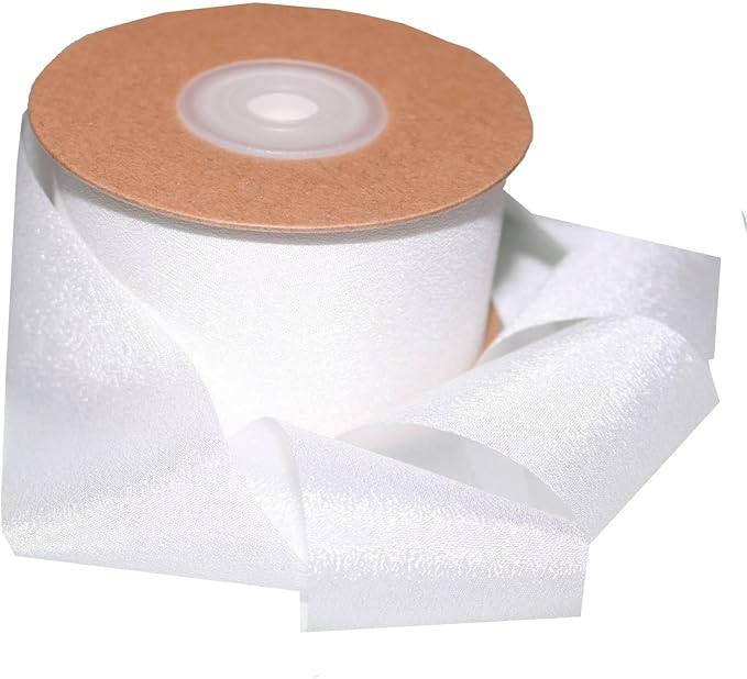 White Ribbon, Fabric Ribbon 27 Yards 11/2 inch White Satin