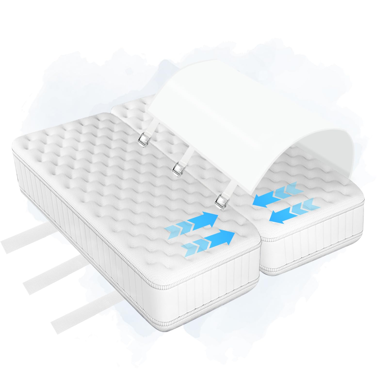 Bed Bridge Twin to King Twin to King Bed Converter with Metal Buttons and Fixing Straps Split King