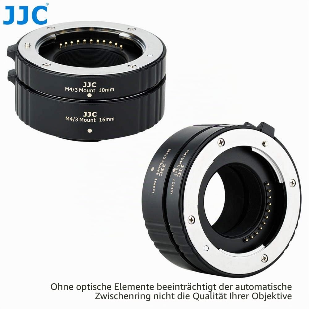 JJC Makro Autofokus-Zwischenringe (AF) für Makrofotographie 10mm und 16mm (Passen für Panasonic Olympus M4/3 Micro Four Thirds MFT Kameras)