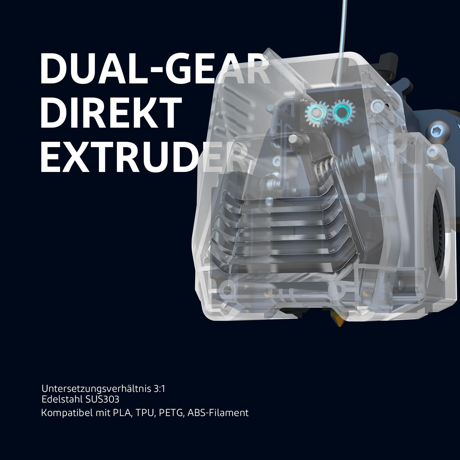 ELEGOO Neptune 3 Pro FDM drukarka 3D z automatycznym poziomowaniem łóżka, wytłaczarka bezpośrednia Dual-Gear, napęd podwójnego wrzeciona pociągowego, zdejmowany ekran pojemnościowy, 225 x 225 x 280 mm