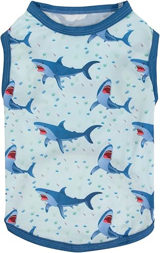 Miniatura 10 de CuteBone Paquete de 2 camisas para perros, ropa suave para mascotas, chaleco de verano transpirable para cachorros pequeños y ropa elástica para