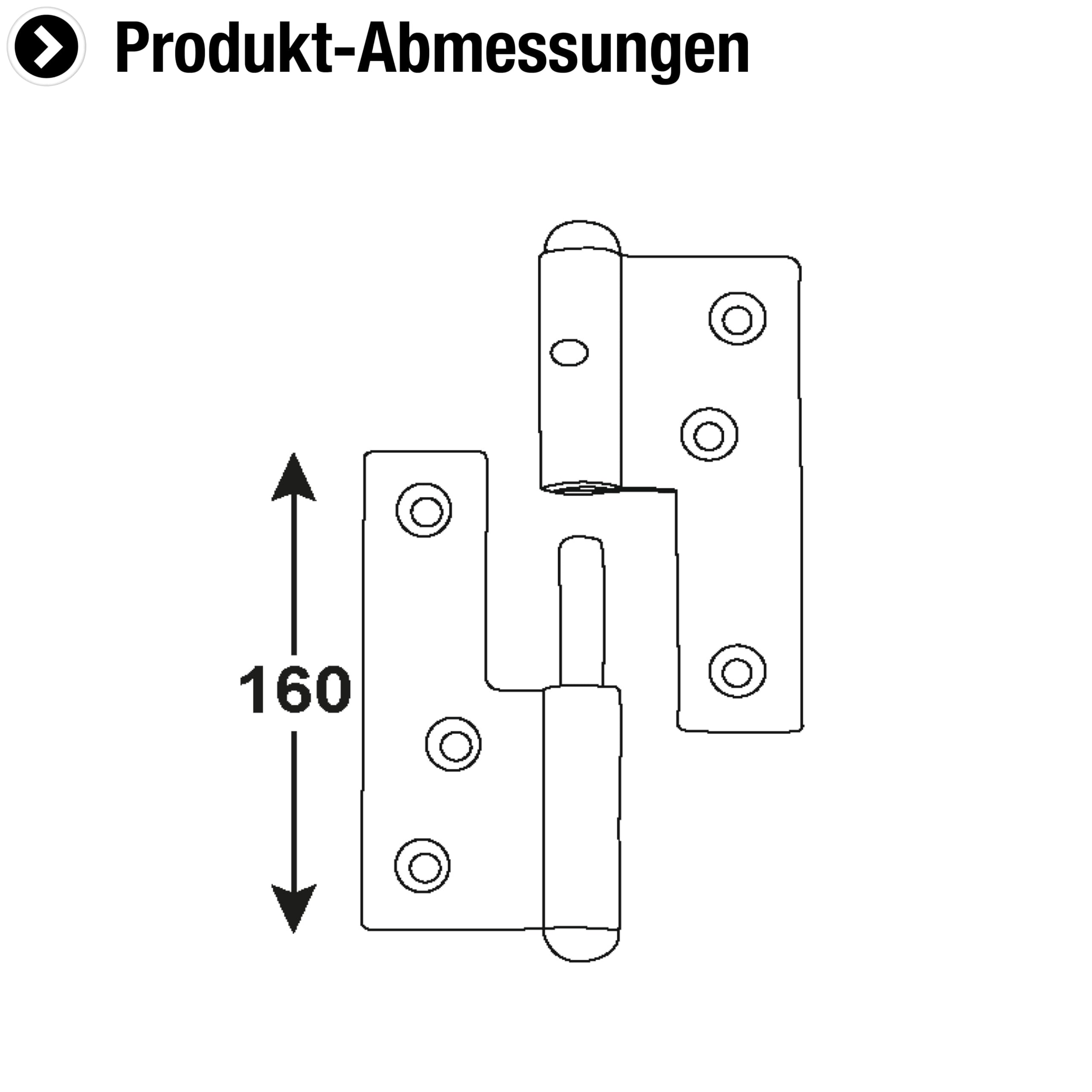 Connex hinges-160 mm-Left screwing Shutter Hinge/Door Fitting / DYB2006581, Blue galvanised - Image 2