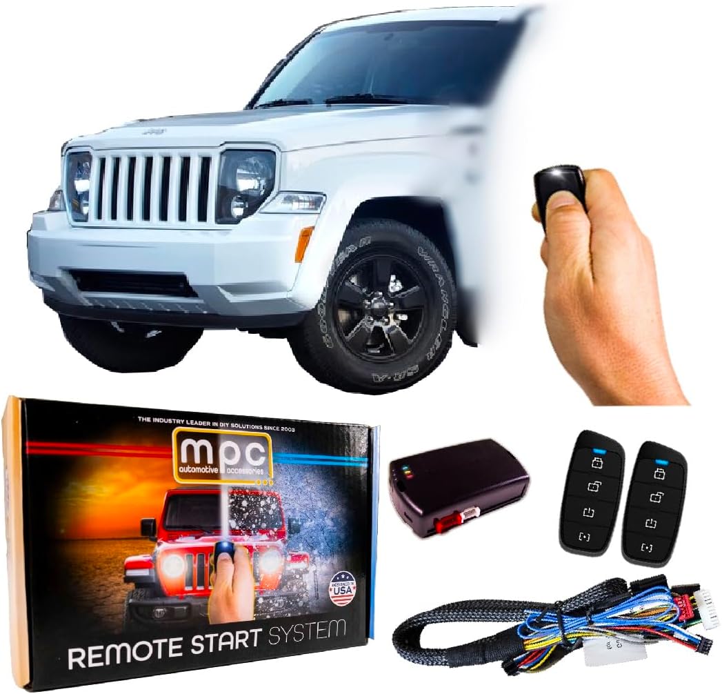 MPC Complete 1-Button Remote Start Kit Compatible with Jeep Liberty 2008-2013 - T-Harness Firmware Preloaded