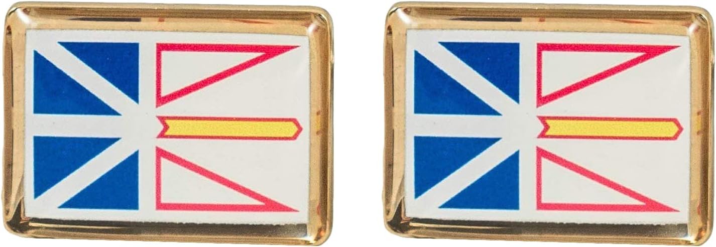 Newfoundland and Labrador Flag Cufflinks, Lapel Pins, Tie Bars, Earrings, Jewelry and Accessories