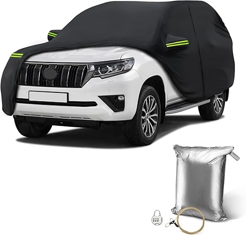 Funda impermeable para Toyota Land Cruiser para todo tipo de clima, resistente al granizo, a los rayos UV y al polvo, con puerta con cremallera