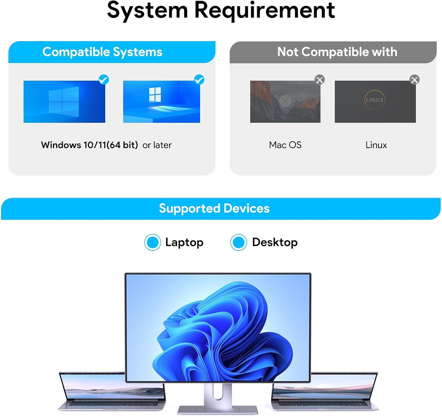 USB WiFi Adapter for Desktop PC Laptop, WAVLINK WiFi 7 BE6500 Tri-Band Wireless Network Adapter, New 6GHz Band Support, Up to 6452Mbps, WPA3, 4K-QAM, MU-MIMO, OFDMA, MLO & Multi-RU, Windows 11/10 Only