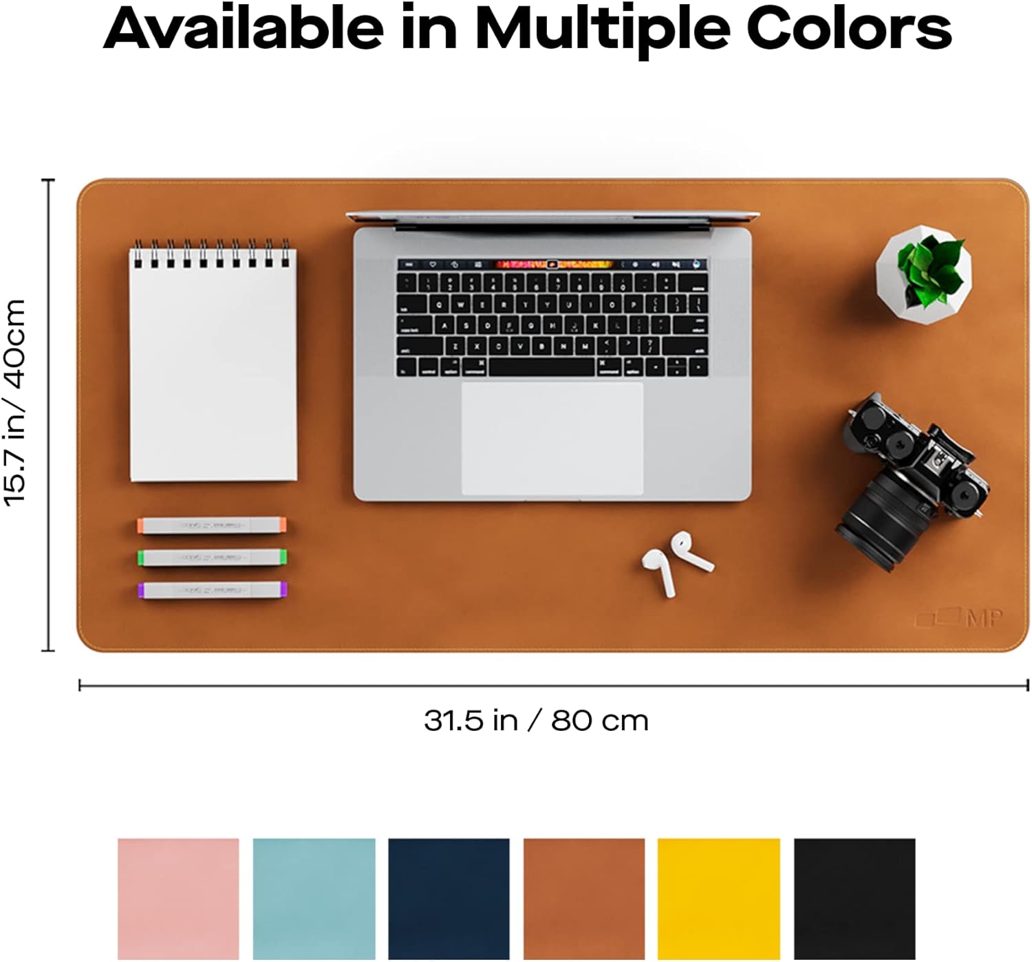 Mobile Pixels Desk Mat, Multifunctional Waterproof, Spill-Resistant, Non-Slip Base, Upscaled Stitched Large Extended PU Leather Protective Pad for Desk and Monitor 31.5" x 15.75"(Oak Brown)