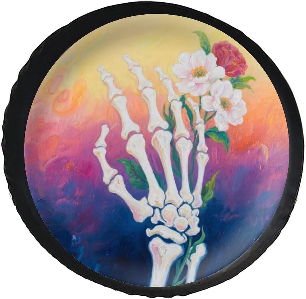 28"-34" Thickening Spare Tire Cover Sparkling Ghost Waterproof Leather Tire Wheel Cover for Trailer Jeep RV SUV