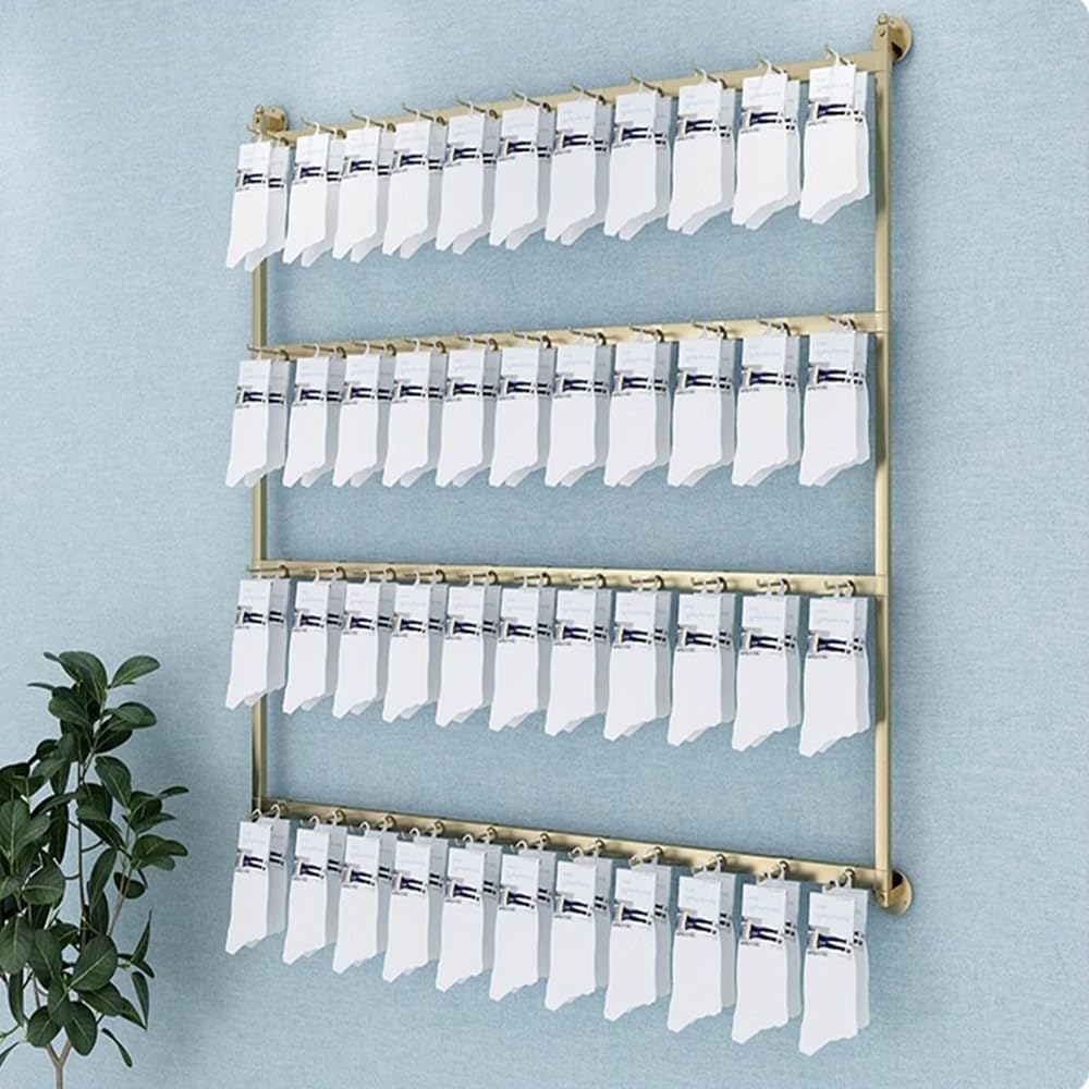 Metal Wall-Mounted Storage Selling Slat Wall Panels, Accessories Shows Slatwall Panel, Display Rack with Hooks for Supermarket Garage(Gold,120X3X100cm-47.2X1.2X39.4in)