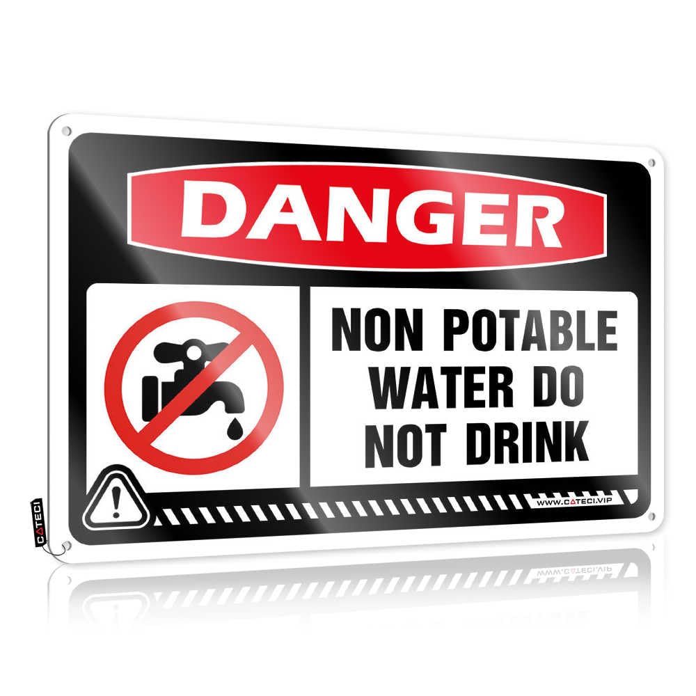Fzfn Colour Funny Vintage Signs Custom Room Grunge Soft Bath Danger Non Potable Water Do Not Drink With Graphic - Easy To Hang Art(20X30cm)