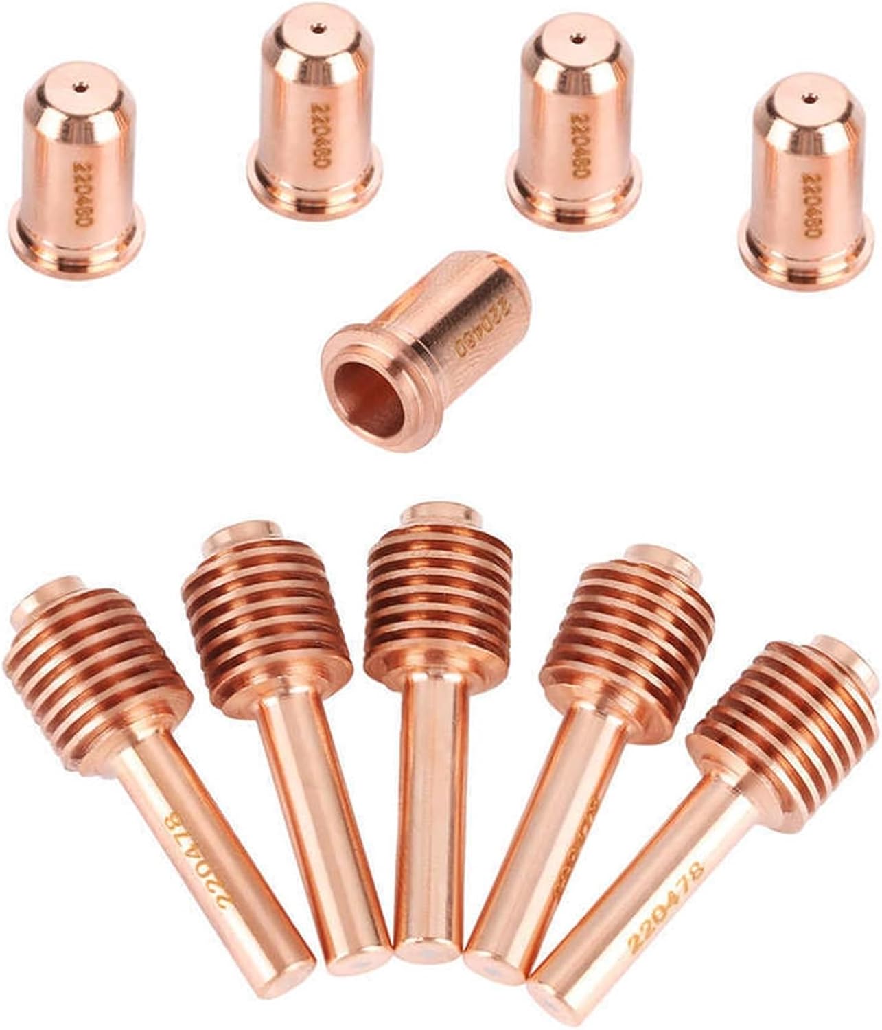 5pcs 220478 Electrode + 5 Pcs 220480 Nozzle Tips Consumables Compatible With MAX30Plasma Cutter Torch Nozzle Torch Electrode
