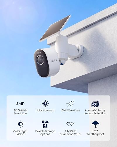 Reolink 2K 5MP Telecamera Wi-Fi da Esterno Senza Fili Batteria Argus 3 Pro - 2