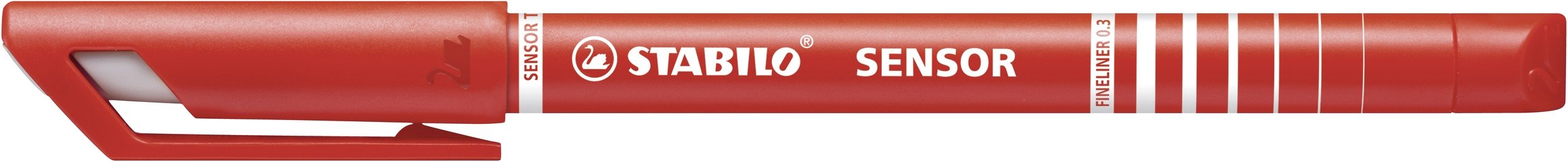 STABILO SENSOR F Fineliner with Spring-Loaded Tip, Fine, Single Pen, Red