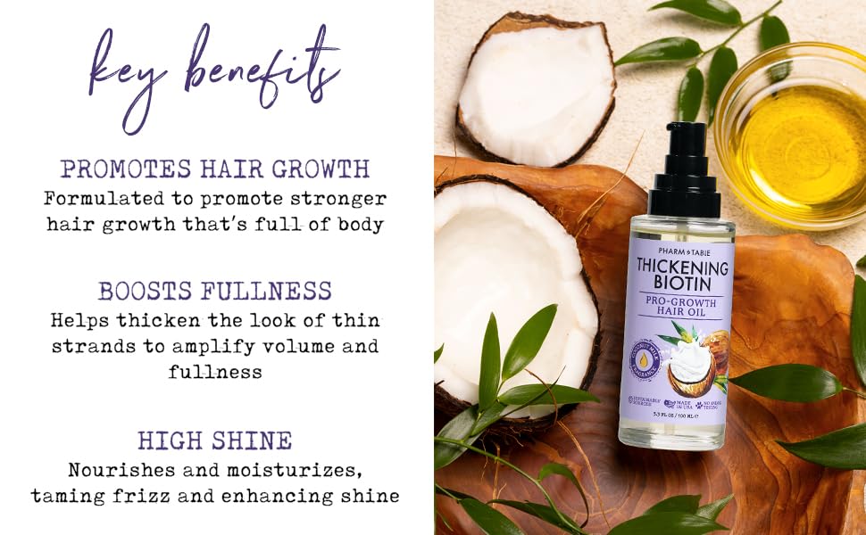 Miniatura 5 de Pharm to Table Aceite para el cabello Pro-Growth de Biotina Espesante 3.4 fl oz