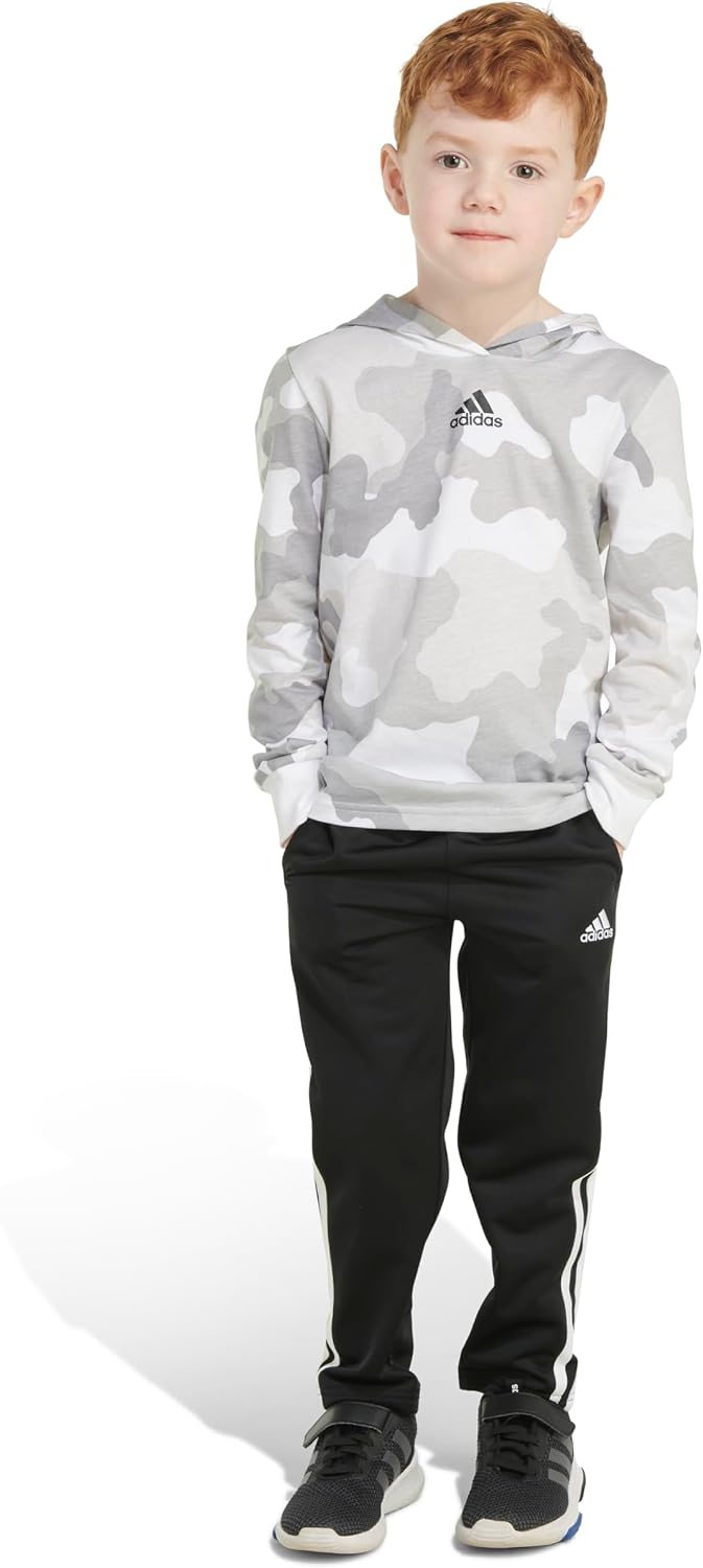 adidas Boys' Long Sleeve Camo Fleece Hooded Pullover Set