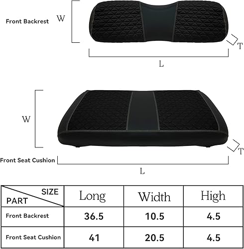 Miniatura 3 de Kit de funda de asiento de diamante para carrito de golf, apto para cojín de asiento ordinario EZGO TXT, funda de asiento de vinilo para carrito de